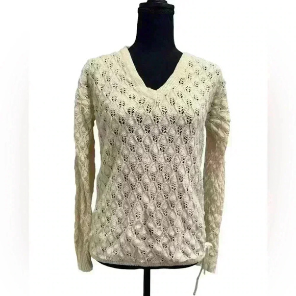 Vintage Beldoch Popper Cream Women’s Knit Sweater Size Small - Picture 1 of 6